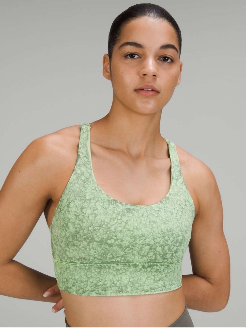 Lululemon Energy Longline Bra - City Grit Green